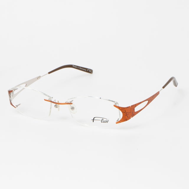 
                    メガネ 眼鏡 アイウェア レディース メンズ （オレンジ/シルバー）