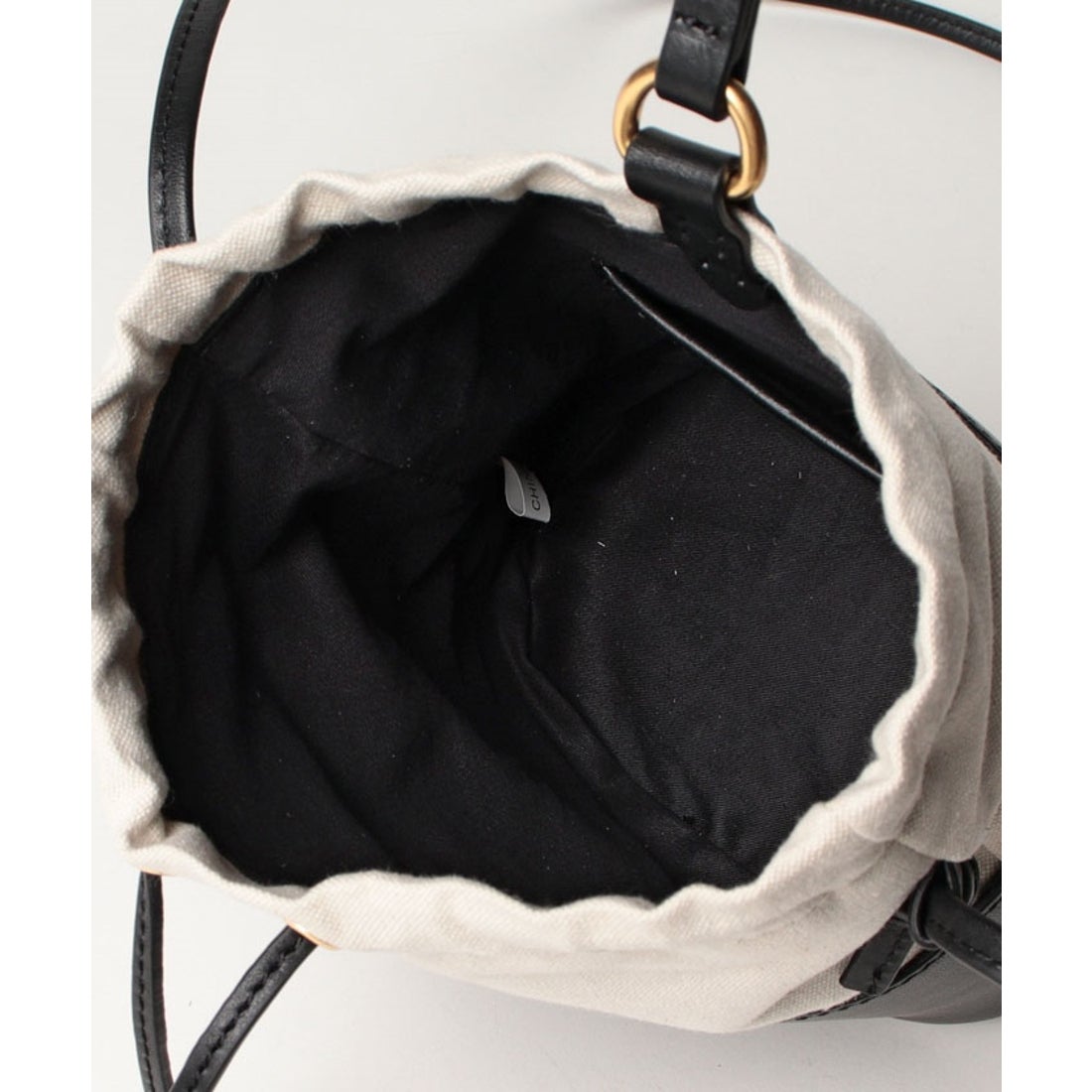 オルセット ORSETTO LUCE レザーキャンバスコンビ巾着バッグ （khaki 