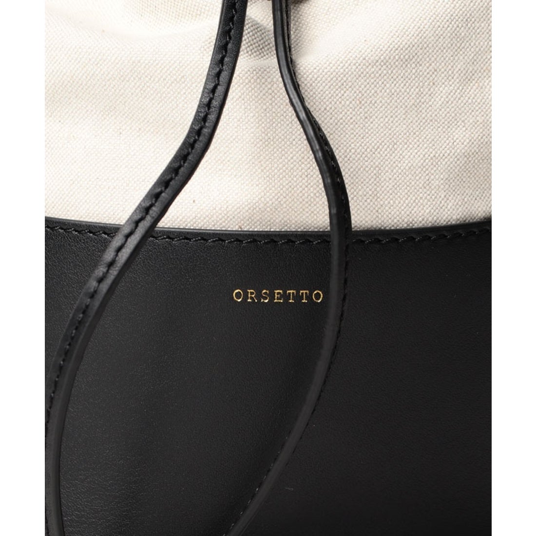 オルセット ORSETTO LUCE レザーキャンバスコンビ巾着バッグ （brown 