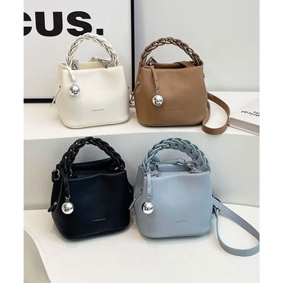 フロージュ florge 【上品見え・2WAY】レザータッチワンハンドルキューブバッグ/ハンドバッグ/ショルダーバッグ （ベージュ）｜詳細画像