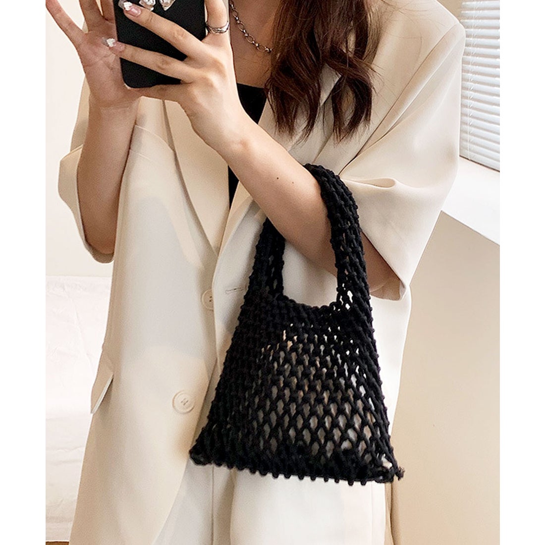 フロージュ florge 【巾着付き】カラフルミニメッシュバッグ/ネット