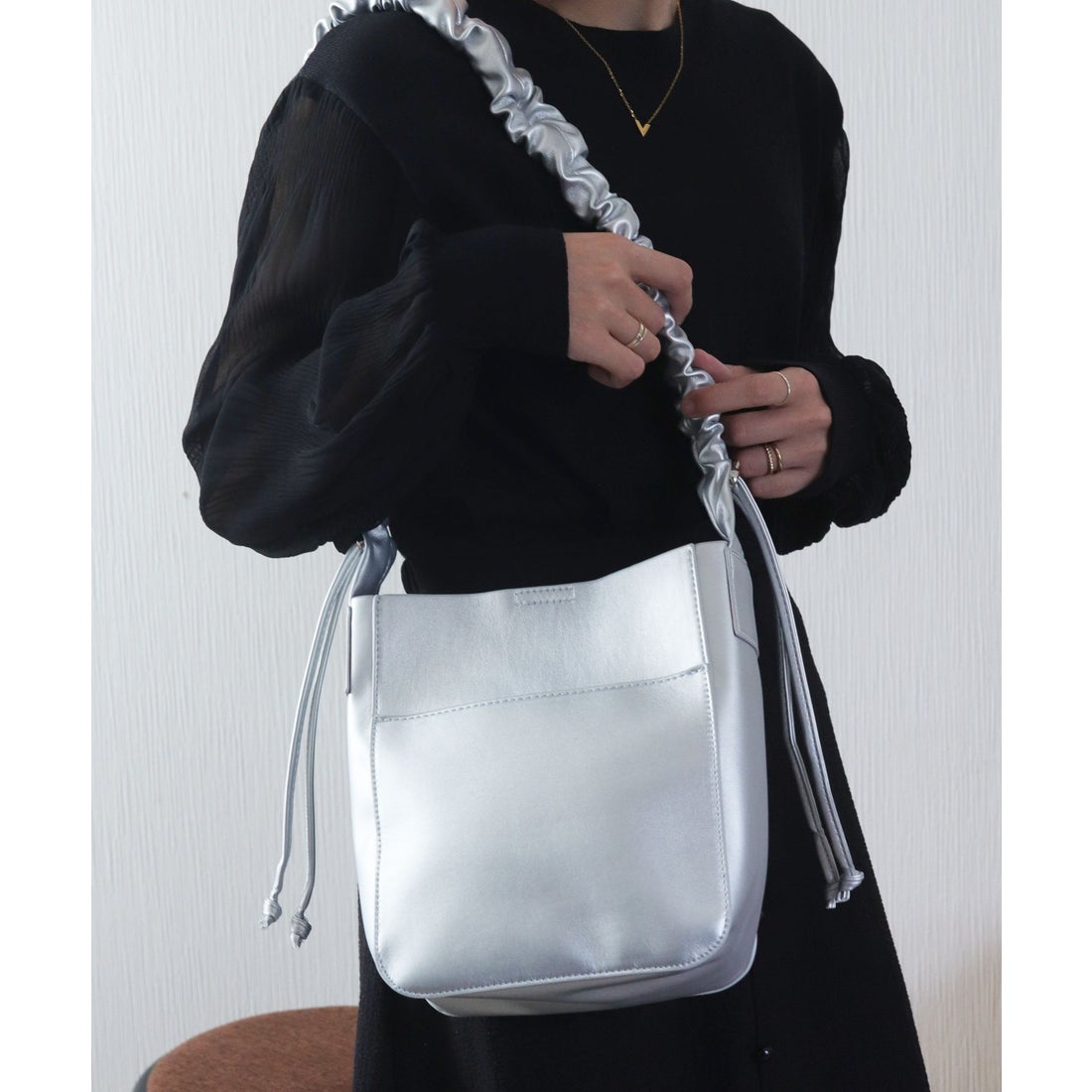 ✨良品✨ アンドレアロッシ 2way ショルダーバッグ ギャザー 