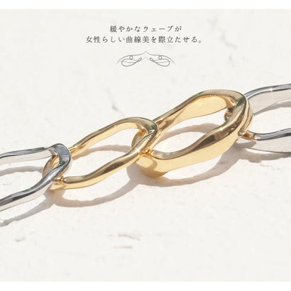 金属アレルギー対応 シンプルウェーブステンレスリング 2mm/14号 （ゴールド）｜詳細画像