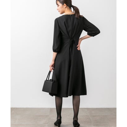 フォルムフォルマ form forma 【喪服】【スピンドル仕様・調節可】【洗える】ノーカラー＆フレアワンピース ブラックフォーマルセットアップスーツ/セレモニー/七五三 （黒）｜詳細画像
