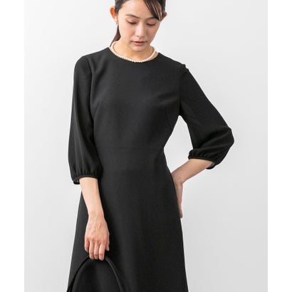 フォルムフォルマ form forma 【喪服】【スピンドル仕様・調節可】【洗える】ノーカラー＆フレアワンピース ブラックフォーマルセットアップスーツ/セレモニー/七五三 （黒）｜詳細画像
