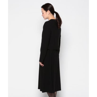 フォルムフォルマ form forma 【喪服】【スピンドル仕様・調節可】【洗える】ノーカラー＆フレアワンピース ブラックフォーマルセットアップスーツ/セレモニー/七五三 （黒）｜詳細画像