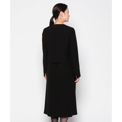 フォルムフォルマ form forma 【喪服】【スピンドル仕様・調節可】【洗える】ノーカラー＆フレアワンピース ブラックフォーマルセットアップスーツ/セレモニー/七五三 （黒）｜詳細画像