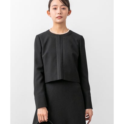 フォルムフォルマ form forma 【喪服】【スピンドル仕様・調節可】【洗える】ノーカラー＆フレアワンピース ブラックフォーマルセットアップスーツ/セレモニー/七五三 （黒）｜詳細画像
