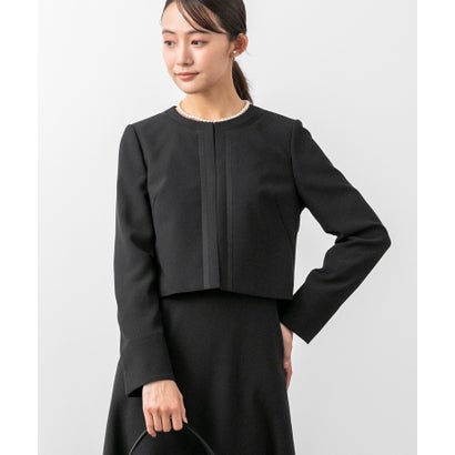 フォルムフォルマ form forma 【喪服】【スピンドル仕様・調節可】【洗える】ノーカラー＆フレアワンピース ブラックフォーマルセットアップスーツ/セレモニー/七五三 （黒）｜詳細画像
