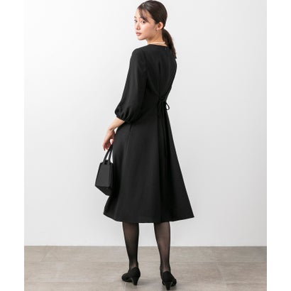 フォルムフォルマ form forma 【喪服】【スピンドル仕様・調節可】【洗える】ノーカラー＆フレアワンピース ブラックフォーマルセットアップスーツ/セレモニー/七五三 （黒）｜詳細画像