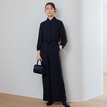 フォルムフォルマ form forma 【喪服・礼服】ボウタイブラウス付き ワイドパンツ/ブラックフォーマルスーツ/七五三・お宮参り （黒）｜詳細画像