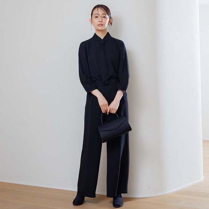 フォルムフォルマ form forma 【喪服・礼服】ボウタイブラウス付き ワイドパンツ/ブラックフォーマルスーツ/七五三・お宮参り （黒）｜詳細画像