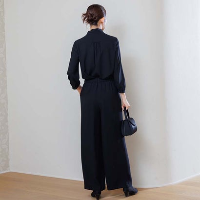 フォルムフォルマ form forma 【喪服・礼服】ボウタイブラウス付き ワイドパンツ/ブラックフォーマルスーツ/七五三・お宮参り （黒）｜詳細画像