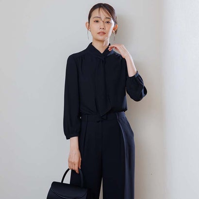 フォルムフォルマ form forma 【喪服・礼服】ボウタイブラウス付き ワイドパンツ/ブラックフォーマルスーツ/七五三・お宮参り （黒）｜詳細画像