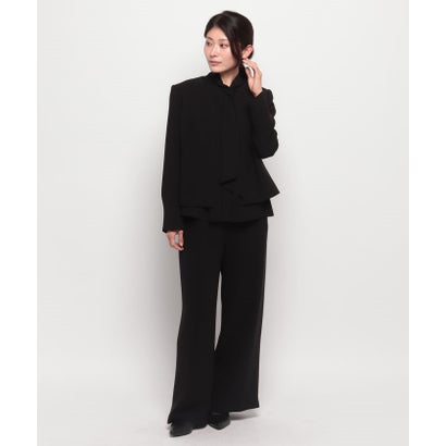 フォルムフォルマ form forma 【喪服・礼服】ボウタイブラウス付き ワイドパンツ/ブラックフォーマルスーツ/七五三・お宮参り （黒）｜詳細画像