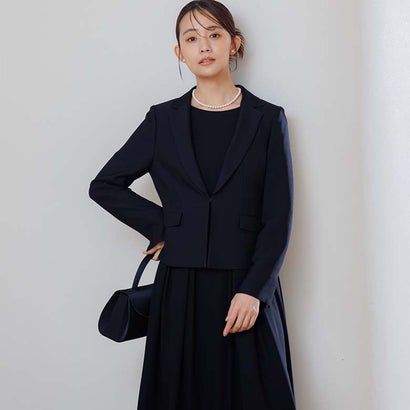 喪服・礼服】《日本製素材を使用》ジャケット＆ワンピース ブラックフォーマル/ 卒入学式 （黒）｜詳細画像