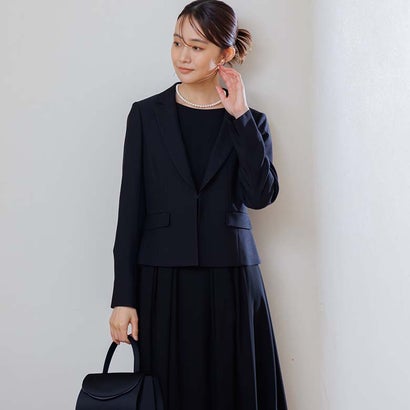 喪服・礼服】《日本製素材を使用》ジャケット＆ワンピース ブラックフォーマル/ 卒入学式 （黒）｜詳細画像