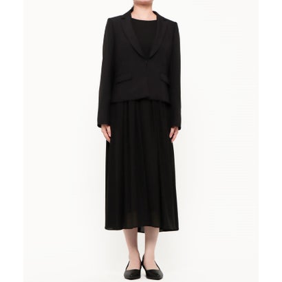 喪服・礼服】《日本製素材を使用》ジャケット＆ワンピース ブラックフォーマル/ 卒入学式 （黒）｜詳細画像
