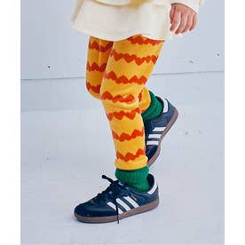 ベロアタッチのメルティ起毛フリースぬくぬくレギンス 全10色 リンク セットアップ対応 あったか  10分丈 （イエロー）