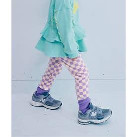 ベロアタッチのメルティ起毛フリースぬくぬくレギンス 全10色 リンク セットアップ対応 あったか  10分丈 （パープル）