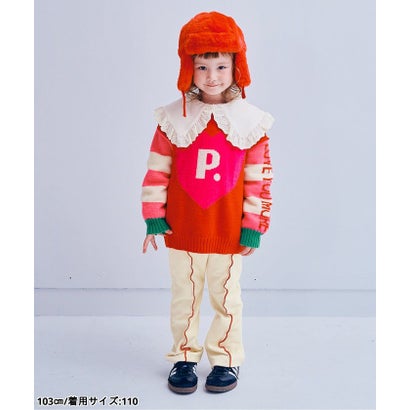 ピードットプルミエ p.premier イロチ買いしたい配色メロウストレッチニットコールパンツ  10分丈 （カーキ）｜詳細画像
