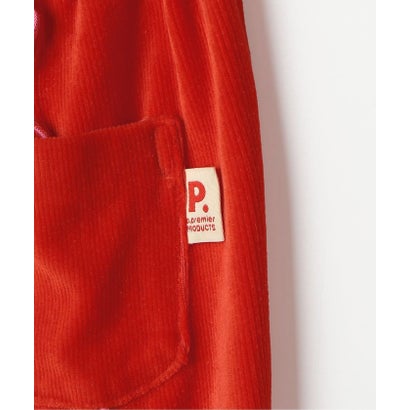 ピードットプルミエ p.premier イロチ買いしたい配色メロウストレッチニットコールパンツ  10分丈 （レッド）｜詳細画像