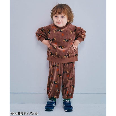 ピードットプルミエ p.premier ベロアタッチのメルティ起毛フリースぬくぬくジムパンツ 全7色 リンク セットアップ対応 あったか  10分丈 （ブラック）｜詳細画像
