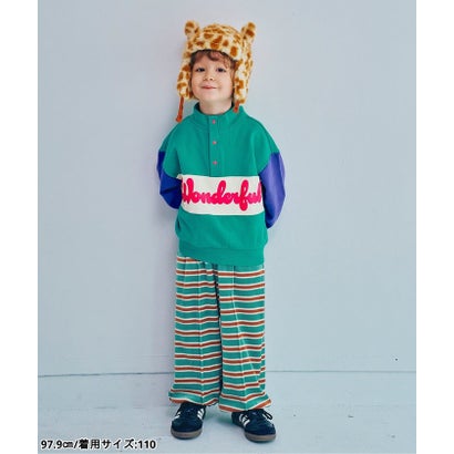 ピードットプルミエ p.premier ベロアタッチのメルティ起毛フリースぬくぬくジムパンツ 全7色 リンク セットアップ対応 あったか  10分丈 （ターコイズブルー）｜詳細画像