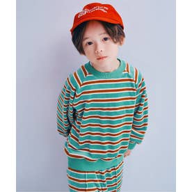 ベロアタッチのメルティ起毛フリースぬくぬくトレーナー リンク セットアップ対応 あったか （ターコイズブルー）