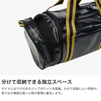 ボストンバッグ バレルバッグ レディース メンズ 旅行 大容量 ボストン ブランド ドラム型 おしゃれ ショルダーストラップ A4 Tipped Classic Barrel Bag L3352 （BLACK×GOLD）｜詳細画像