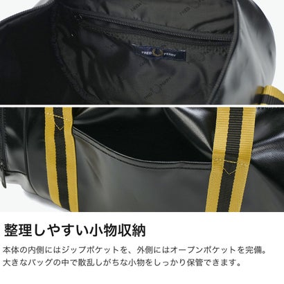 ボストンバッグ バレルバッグ レディース メンズ 旅行 大容量 ボストン ブランド ドラム型 おしゃれ ショルダーストラップ A4 Tipped Classic Barrel Bag L3352 （BLACK×GOLD）｜詳細画像