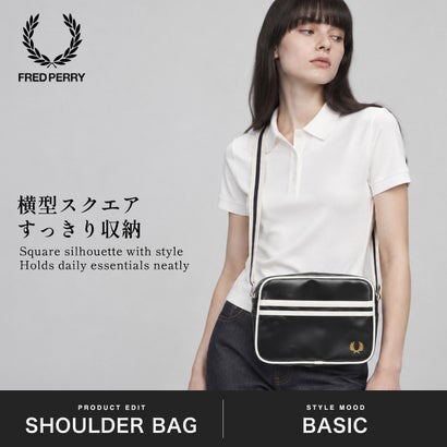フレッドペリー FRED PERRY ショルダーバッグ ミニショルダー 横型 斜めがけ ミニサイズ バッグ ミニバッグ ブランド 軽量 コンパクト ポシェット 2L A5 Classic Mini Shoulder Bag L2168 （NAVY×ECRU）｜詳細画像