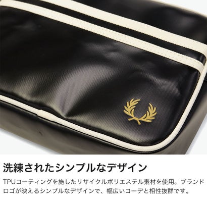 フレッドペリー FRED PERRY ショルダーバッグ ミニショルダー 横型 斜めがけ ミニサイズ バッグ ミニバッグ ブランド 軽量 コンパクト ポシェット 2L A5 Classic Mini Shoulder Bag L2168 （NAVY×ECRU）｜詳細画像