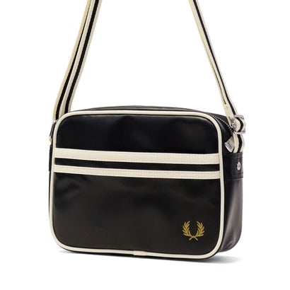 フレッドペリー FRED PERRY ショルダーバッグ ミニショルダー 横型 斜めがけ ミニサイズ バッグ ミニバッグ ブランド 軽量 コンパクト ポシェット 2L A5 Classic Mini Shoulder Bag L2168 （NAVY×ECRU）｜詳細画像