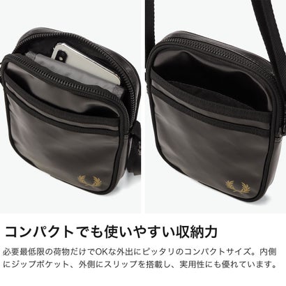 ショルダーバッグ ミニショルダー レディース メンズ 縦型 斜めがけ ミニサイズ ミニバッグ 軽量 コンパクト ポシェット 1L Tonal Classic Small Side Bag L2166 （BLACK×GOLD）｜詳細画像