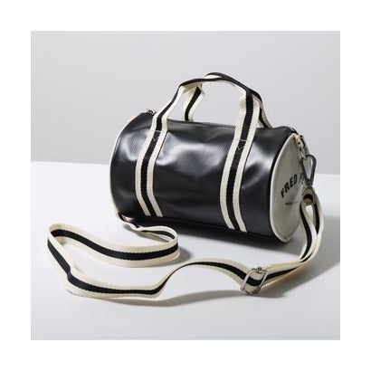 FRED PERRY ショルダーバッグ CLASSIC MINI BARREL BAG L9256 （D57/BLACK-ECRU/ブラック）｜詳細画像