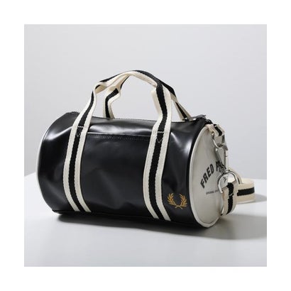 FRED PERRY ショルダーバッグ CLASSIC MINI BARREL BAG L9256 （D57/BLACK-ECRU/ブラック）｜詳細画像