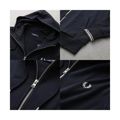 フレッドペリー FRED PERRY FRED PERRY パーカー HOODED ZIP THROUGH SWEATSHIRT J7536 （198/BLACK/ブラック）｜詳細画像
