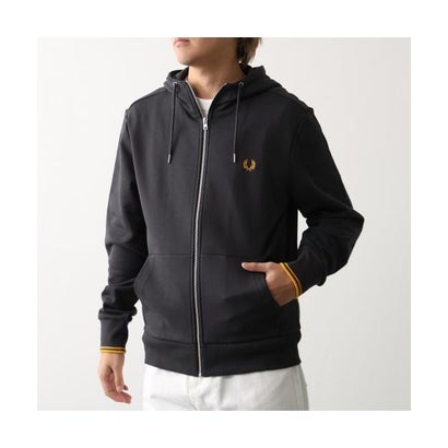 フレッドペリー FRED PERRY FRED PERRY パーカー HOODED ZIP THROUGH SWEATSHIRT J7536 （198/BLACK/ブラック）｜詳細画像