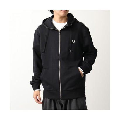 フレッドペリー FRED PERRY FRED PERRY パーカー HOODED ZIP THROUGH SWEATSHIRT J7536 （198/BLACK/ブラック）｜詳細画像