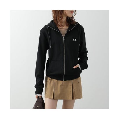 フレッドペリー FRED PERRY FRED PERRY パーカー HOODED ZIP THROUGH SWEATSHIRT J7536 （198/BLACK/ブラック）｜詳細画像