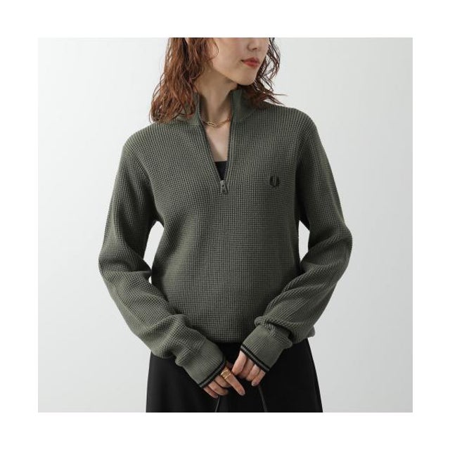 セーター WAFFLE STITCH HALF ZIP JUMPER K8557 （X21/LRL-WRTH-GREEN/カーキ）