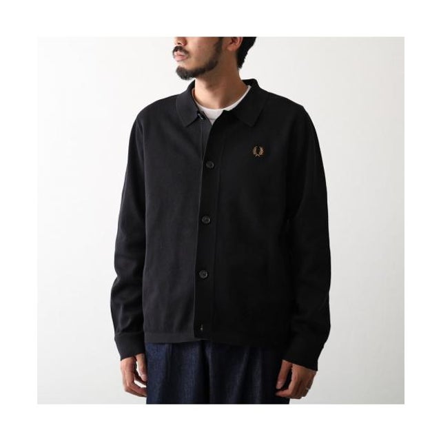 カーディガン KNITTED OVERSHIRT K3311 （102/BLACK/ブラック）