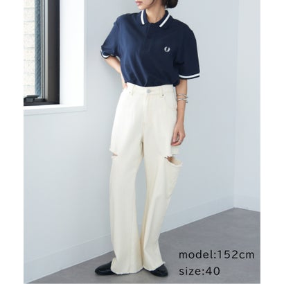 フレッドペリー FRED PERRY 【FRED PERRY】SINGLE TIPPED FRED PERRY SHIRT M2  Made in England （ネイビー）｜詳細画像