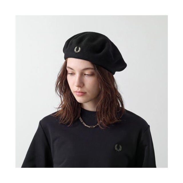 ベレー帽 BERET HW7646 ナイロン混ウール （90A/BLACK/CHAMPAGNE）