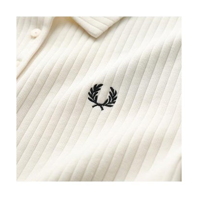 FRED PERRY ポロシャツ Wide Rib Button-Through G3163 （102/BLACK/ブラック）｜詳細画像