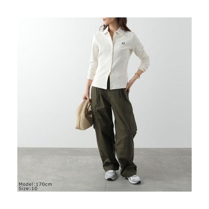 FRED PERRY ポロシャツ Wide Rib Button-Through G3163 （102/BLACK/ブラック）｜詳細画像