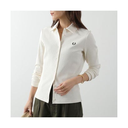 FRED PERRY ポロシャツ Wide Rib Button-Through G3163 （102/BLACK/ブラック）｜詳細画像
