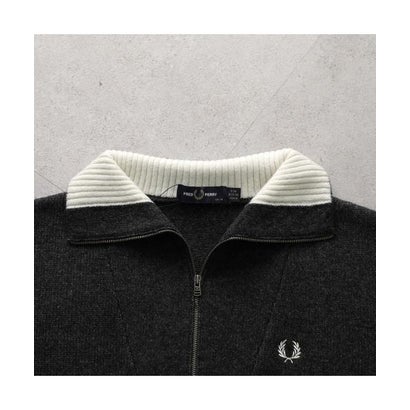 FRED PERRY セーター Half-Zip Jumper K3142 長袖 ニット （102/BLACK）｜詳細画像