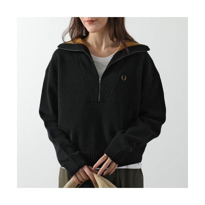 FRED PERRY セーター Half-Zip Jumper K3142 長袖 ニット （102/BLACK）｜詳細画像
